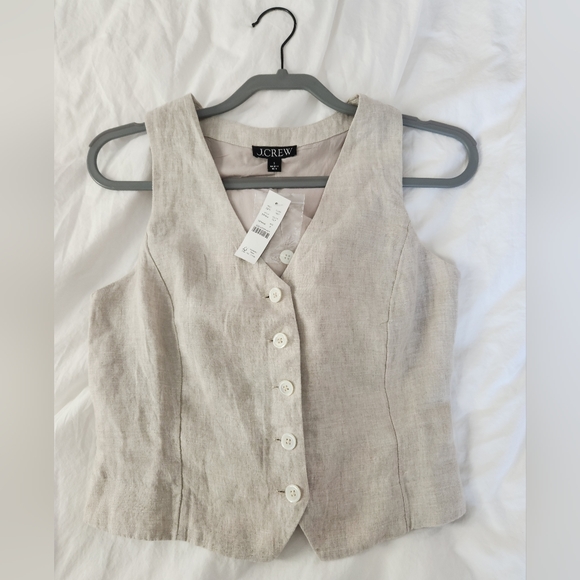 J.crew NWT Slim-fit linen vest - Flax / Beige - Picture 6 of 6
